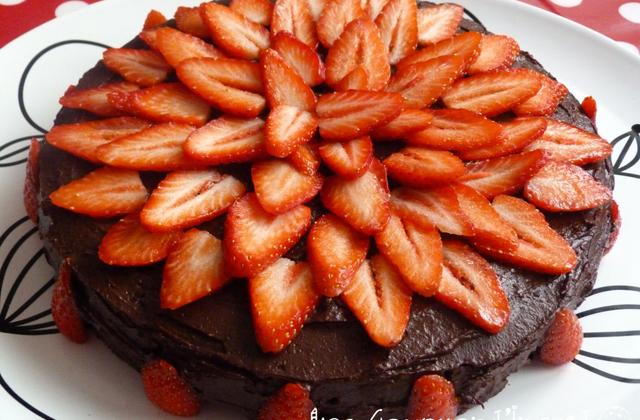 Gâteau tentation chocolat et fraises - Photo par LesGourmandIngrid