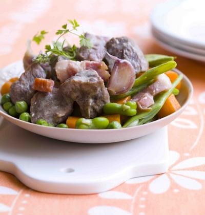 Joue de porc à la crème d'ail et au poiré - Photo par 750g