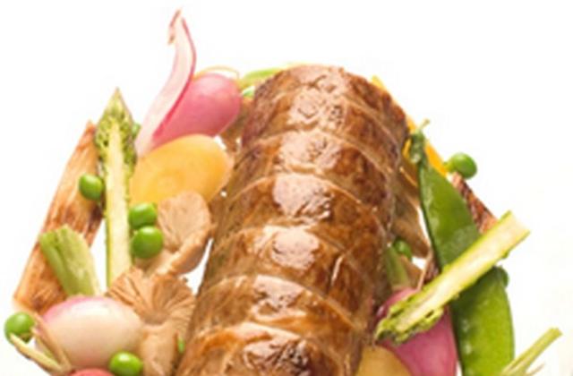 Veau farci au Chavignol, fricot de légumes - Photo par Fromage Chavignol