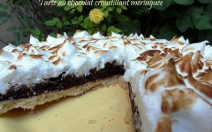 Tarte au chocolat croustillant meringuée - Photo par Barbara1