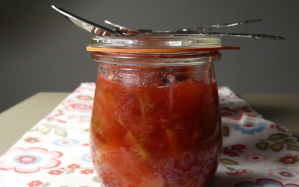 Compote rhubarbe / framboises - Photo par nanoudK