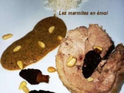 Dinde de Noël au mascarpone, morilles et pignons de pin - Photo par les_marmites_en_emoi