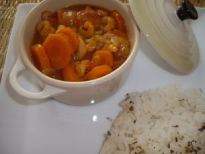 Cocotte de crevettes et carottes - aoussa