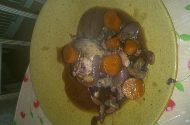 Coq au vin flambé au cognac - Photo par Invité