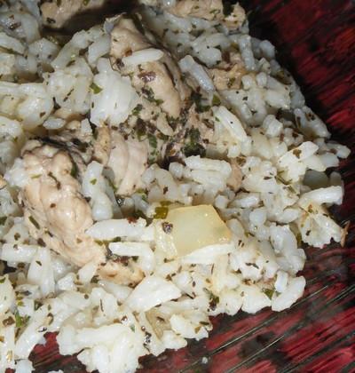 Escalope de poulet et son riz vert - Photo par samie91