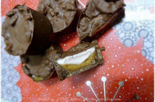 Croustillant chocolat guimauve et caramel, façon Hérisson de Cémoi - Photo par juekiblog
