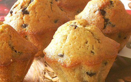Muffins à la banane et au chocolat - Photo par La soupe à la citrouille
