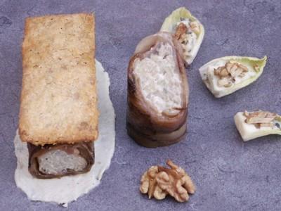 Endives au jambon farcies de risotto au roquefort , tuiles aux noix avec une sauce au roquefort - Photo par jfonta3