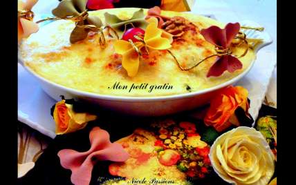 Gratin épinards ravioles et tomates et noix - Photo par nicole4X