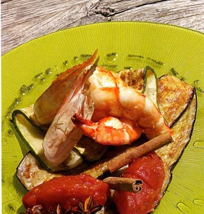 Gambas Cameron à la plancha, confiture de tomate - Photo par mey10l