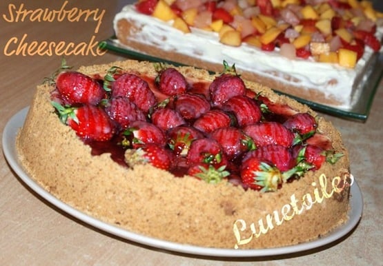 Cheesecake aux fraises et citron, strawberry et lime cheesecake - Photo par nimuhe