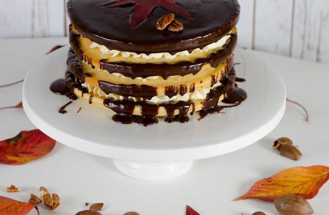 Recette Gateau Nu A La Banane Aux Noix De Pecan Et Au Chocolat Chocolate Banana Naked Cake 750g