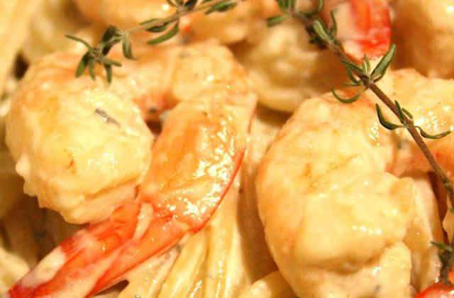 Spaghettis Fourme et crevettes - Photo par 2 filles aux fourneaux