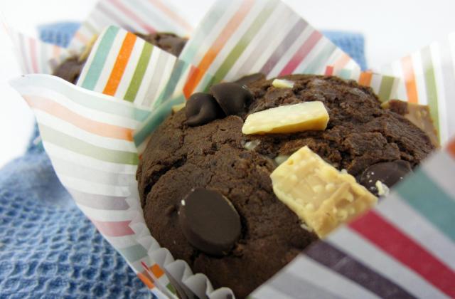 Muffin régressif aux 3 chocolats - Photo par jameneledessert