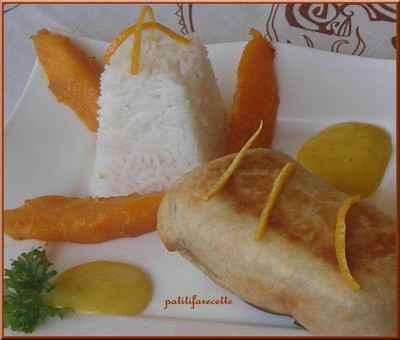 Poisson en croûte et son duo mangue-orange - rudell