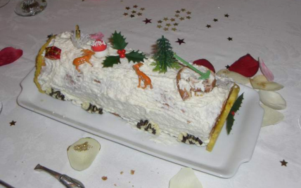 Bûche de Noël à la framboise - Photo par bamoua