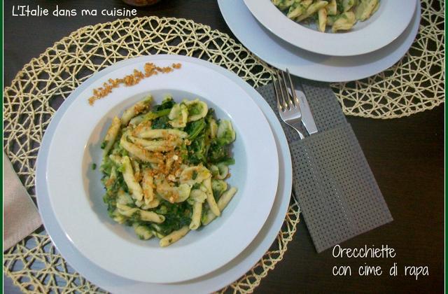 Orecchiette aux pousses de navet, plat typique des Pouilles - Photo par L'Italie dans ma cuisine
