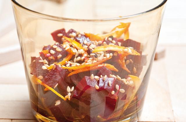Salade de betterave aux graines de sésames et zestes d'orange - Photo par Interfel
