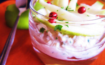 Verrine de rilettes de thon, mikados de pomme verte - Photo par LesPtitesBulles