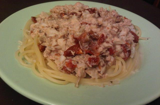 Spaguettis au thon et tomate séchée - Photo par fkatia
