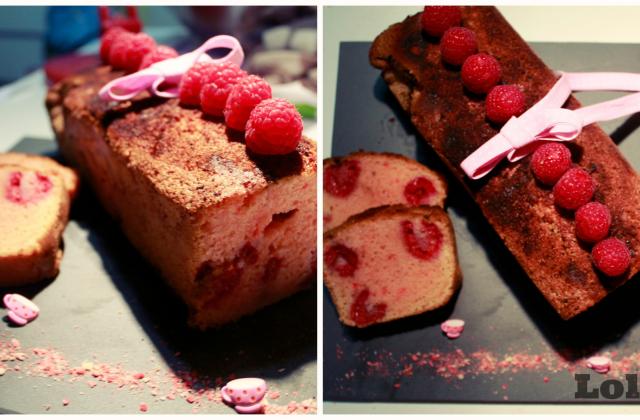 Cake framboises - Praliné rose - Photo par lalou35340