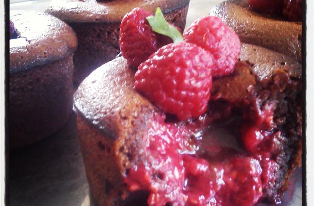 Fondant chocolat au cœur de framboise sans Lactose - Photo par gourmandises sans lactose