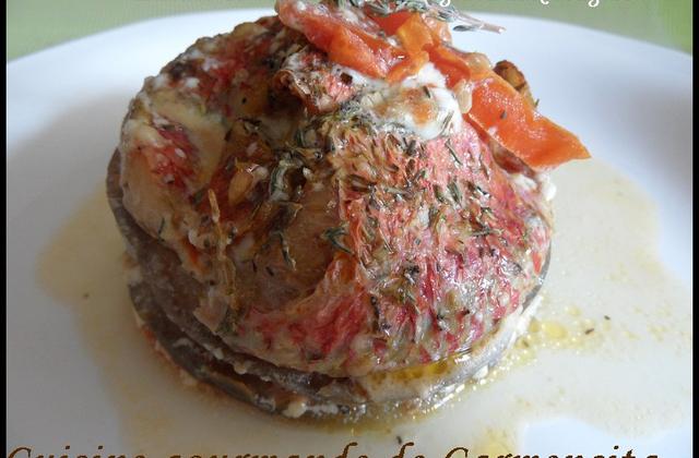 Emincé de tomates et d'aubergines aux rougets - Photo par Carmen