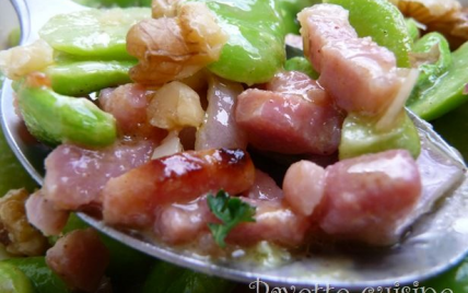 Salade de fèves aux lardons et aux noix - Photo par lawill