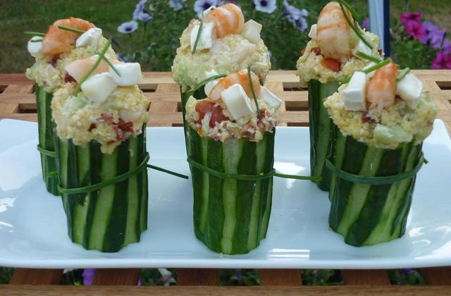 Concombre farci de gambas et de couscous - Photo par janssens.brigitte