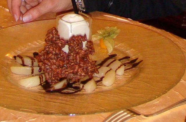 Riz soufflé au chocolat et sa mousse d'amande - Photo par opicat