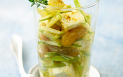 Salade de pommes et raisins secs au Pélardon et au curry - Photo par Fromages de Chèvre