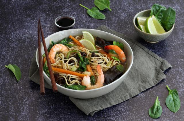 Ramen aux champignons et aux crevettes - Photo par Silvia Santucci