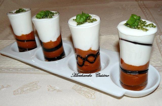Velouté de tomates et chantilly au chèvre - Photo par miecha