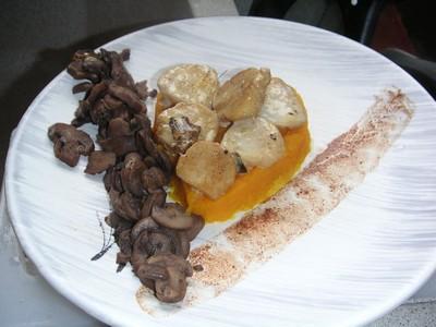 Cœur fondant de potimarron et Saint-Jacques - Photo par delphiKP