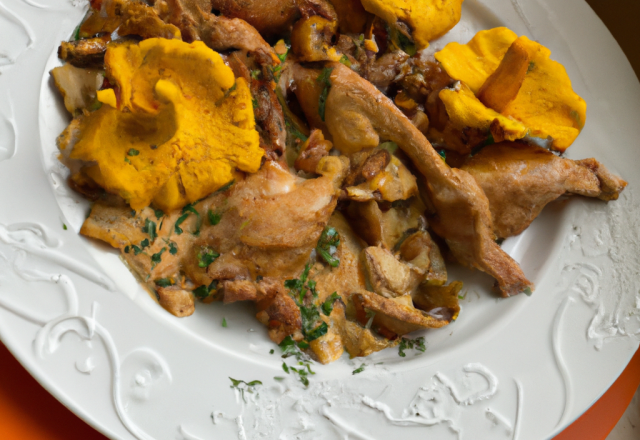 Chapon aux chanterelles