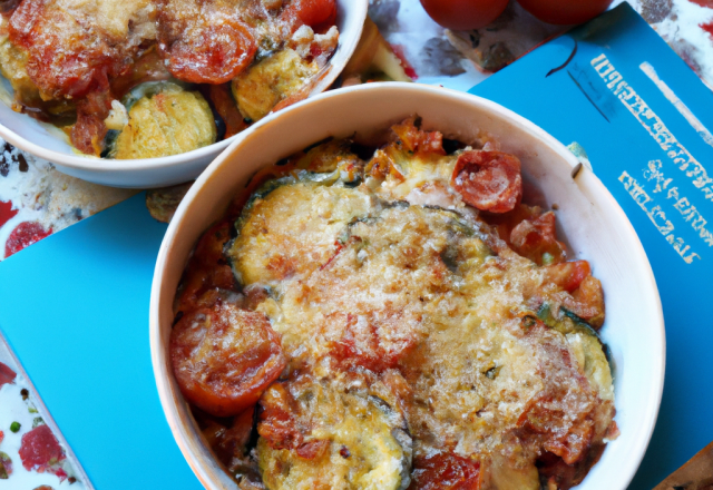 Crumble de courgettes et tomates au parmesan