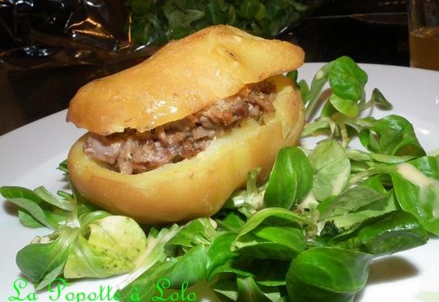 Sandwich de pomme de terre au canard