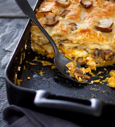 Lasagnes d'hiver aux cèpes et potimarron