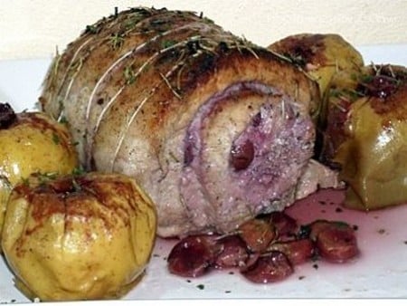 Rôti de porc aux cerises