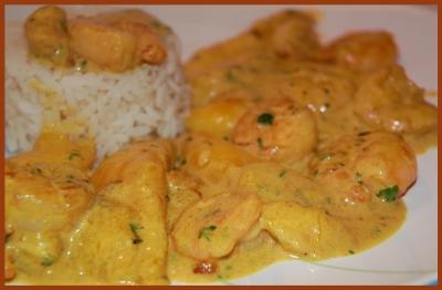 Curry de crevettes à la mangue