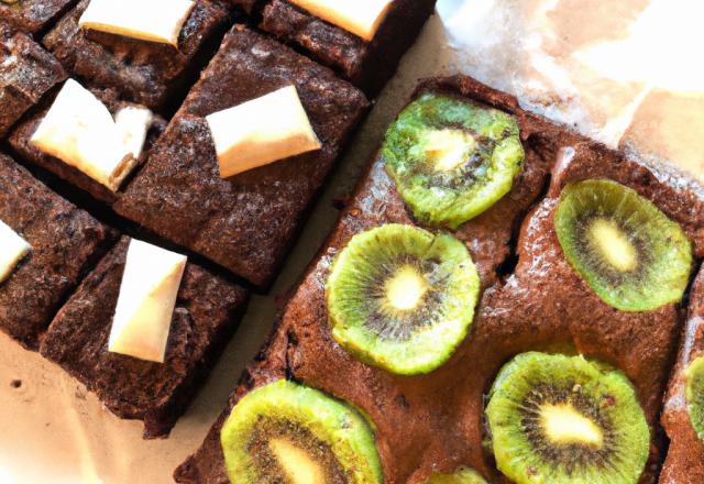 Brownie au chocolat et au kiwi