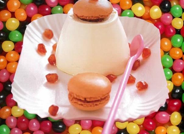 Panna cotta et ses macarons