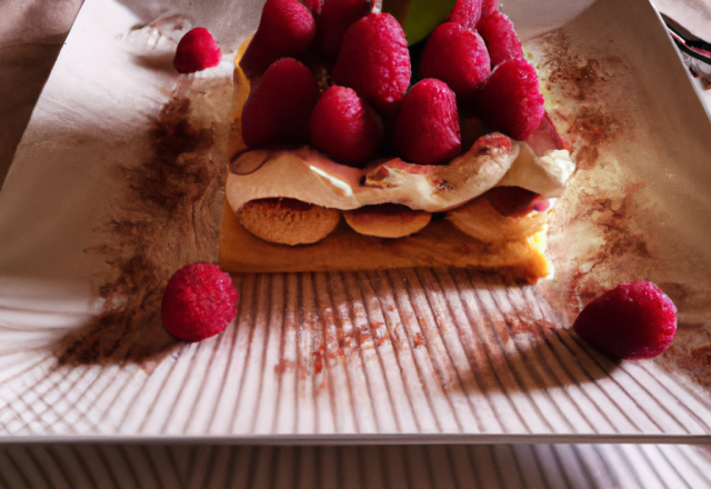 Tiramisu aux framboises savoureux