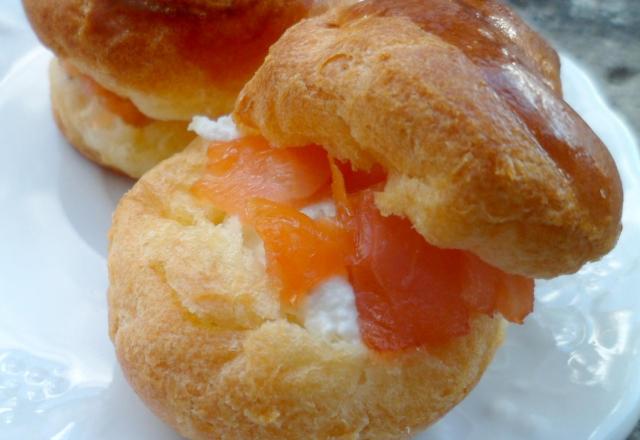 Petits choux Cottage Cheese et Saumon fumé d'Islande