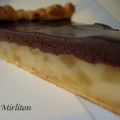 Tarte fondante poire et chocolat