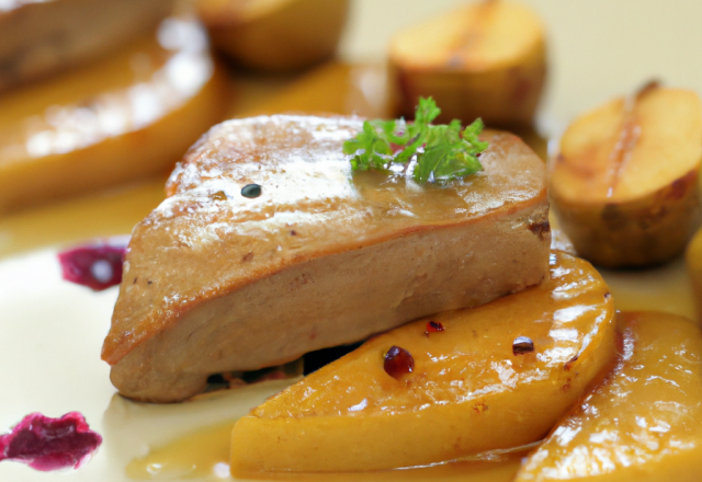 Foie gras poêlé aux poires