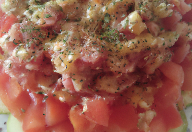 Tartare de tomate concombre au cumin