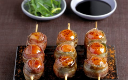 Brochettes de Tomates de France au lard et balsamique