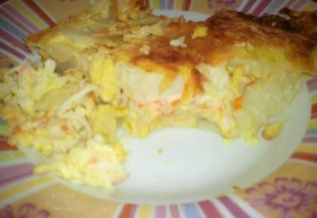 Gratin de pommes de terre et surimi