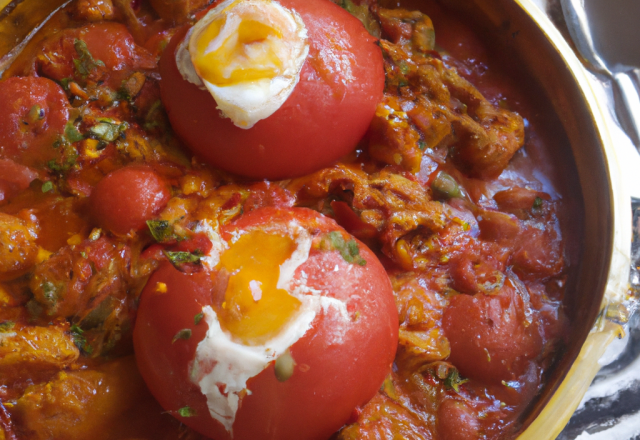 Tajine de tomates et d'œufs